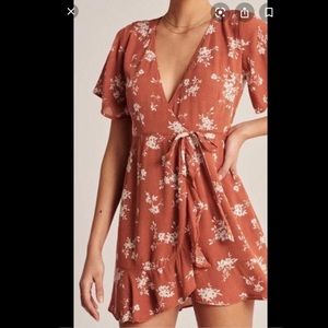 Abercrombie wrap flutter mini dress
